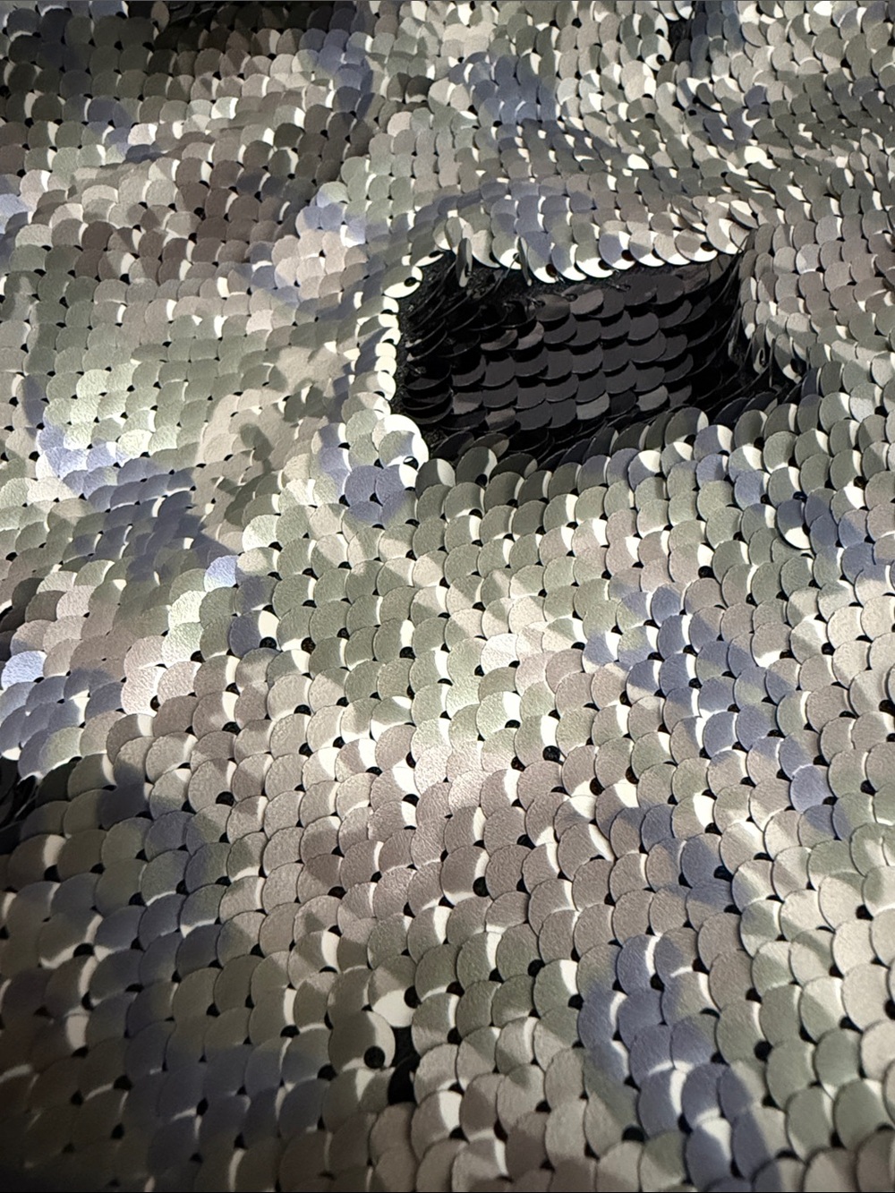 NWOT Free People Silver Multi Colored Sequin Mini Skirt with Black Detail - Picture 15 of 15